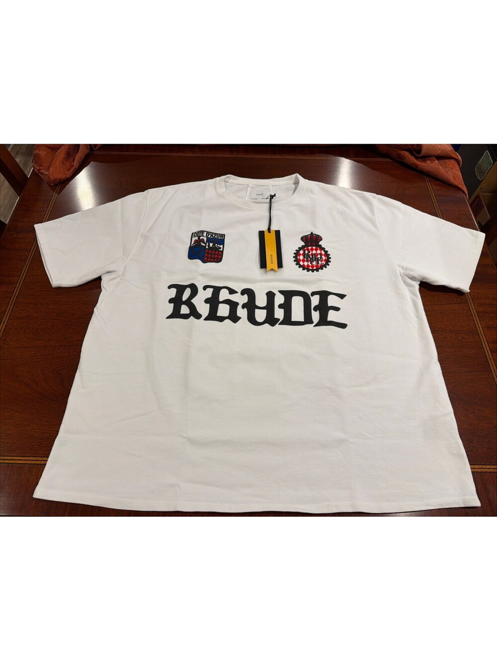 Rhude Cote D'Azur Tee Graphic Logo Print Men's White Cotton Crew Neck XXL
